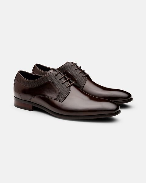 Mens Brown Leather Derby Dress Shoe